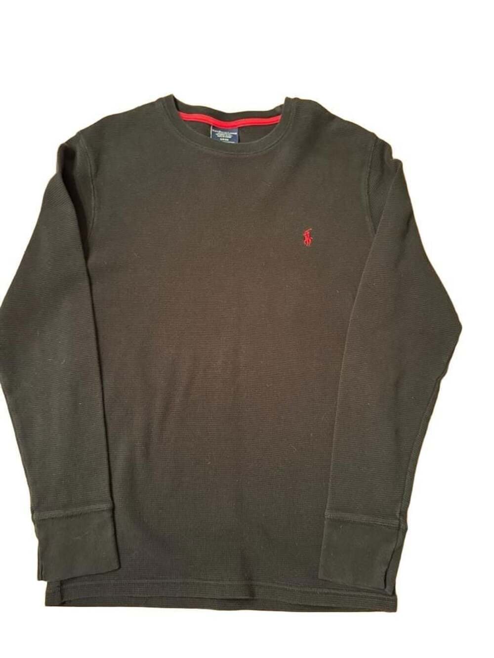 Polo Ralph Lauren Men's Thermal Sleepwear Shirt Black Waffle Knit size Medium h1